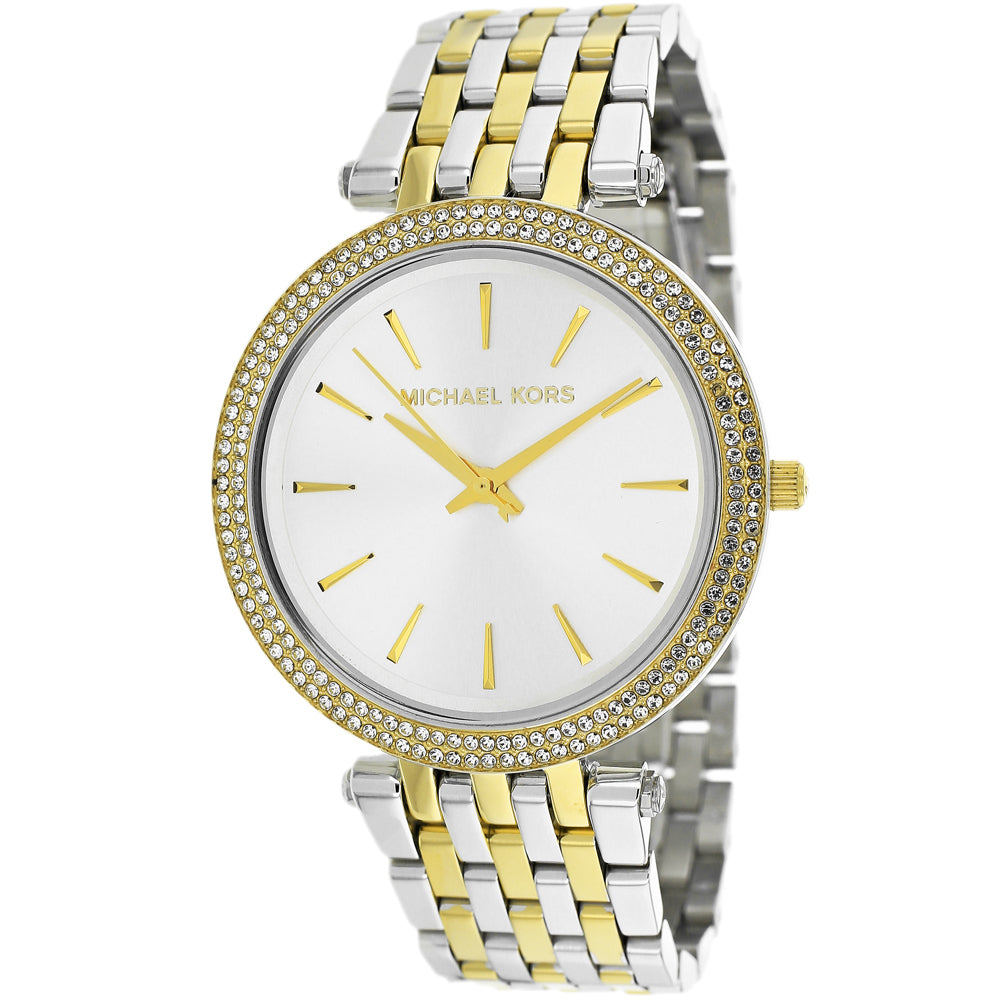  Shop Authentic Michael Kors Darci Silver Dial Two Tone Stainless Steel Strap Watch for Women - MK3215 - Luxxuri