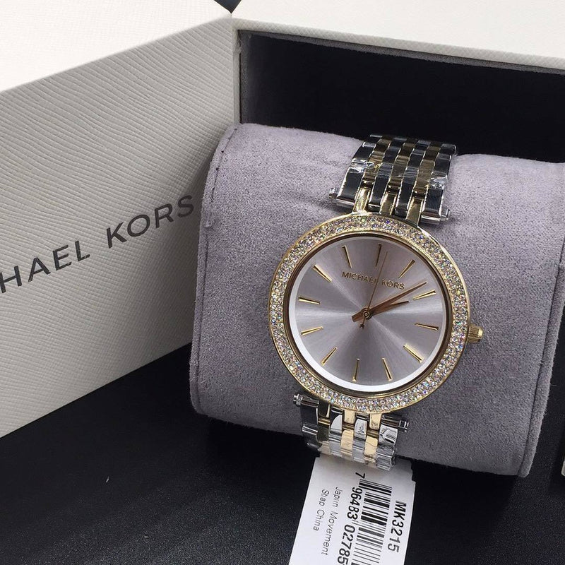  Shop Authentic Michael Kors Darci Silver Dial Two Tone Stainless Steel Strap Watch for Women - MK3215 - Luxxuri