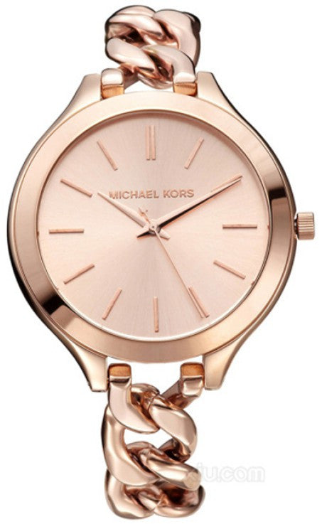  Shop Authentic Michael Kors Slim Runway Rose Gold Dial Rose Gold Steel Strap Watch for Women - MK3223 - Luxxuri