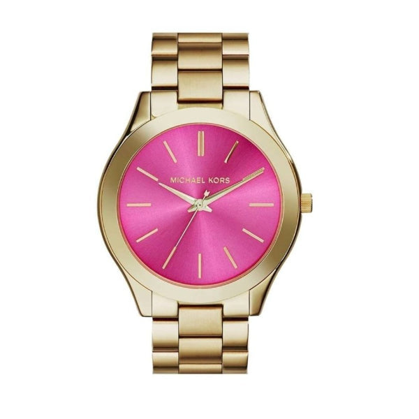  Shop Authentic Michael Kors Slim Runway Pink Dial Rose Gold Steel Strap Watch for Women - MK3264 - Luxxuri