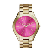  Shop Authentic Michael Kors Slim Runway Pink Dial Rose Gold Steel Strap Watch for Women - MK3264 - Luxxuri