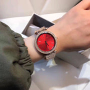  Shop Authentic Michael Kors Darci Red DIal Rose Gold Stainless Steel Strap Watch for Women - MK3378 - Luxxuri