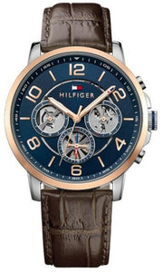 Shop Authentic Tommy Hilfiger Keagan Chronograph Blue Dial Brown Leather Strap Watch for Men - 1791290 - Luxxuri