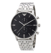  Shop Authentic Emporio Armani Chronograph Black Dial Silver Steel Strap Watch For Men - AR0389 - Luxxuri