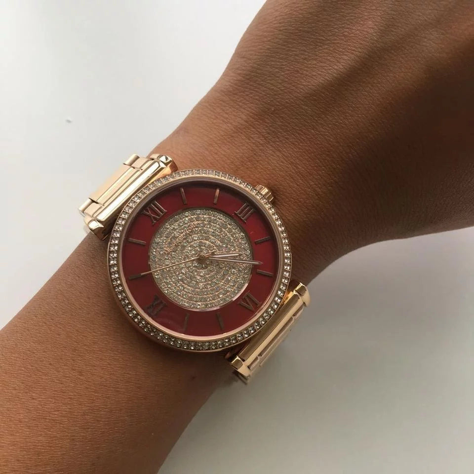  Shop Authentic Michael Kors Catlin Quartz Rose Gold Dial Rose Gold Steel Strap Watch For Women - MK3412 - Luxxuri