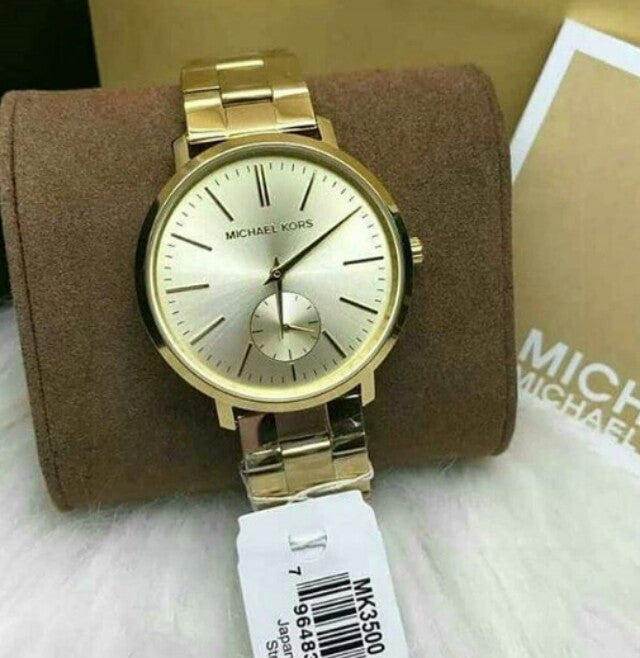  Shop Authentic Michael Kors Jaryn Analog Quartz Gold Dial Gold Steel Strap Watch For Women - MK3500 - Luxxuri