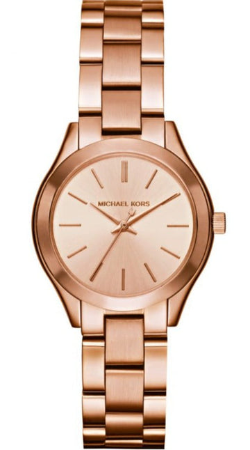  Shop Authentic Michael Kors Slim Runway Rose Gold Dial Rose Gold Steel Strap Watch for Women - MK3513 - Luxxuri