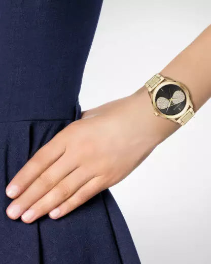  Shop Authentic Michael Kors Hartman Analog Quartz Black Dial Gold Steel Strap Watch For Women - MK3647 - Luxxuri