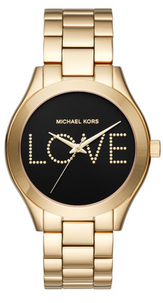  Shop Authentic Michael Kors Slim Runway Black Dial Gold Steel Strap Watch for Women - MK3803 - Luxxuri