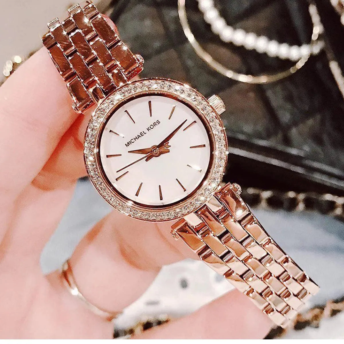  Shop Authentic Michael Kors Darci Analog Mother of Pearl Dial Rose Gold Steel Strap Watch For Women - MK3832 - Luxxuri