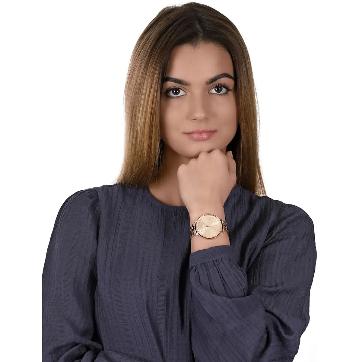  Shop Authentic Michael Kors Pyper Three-Hand Rose Gold Dial Rose Gold Steel Strap Watch For Women - MK3897 - Luxxuri