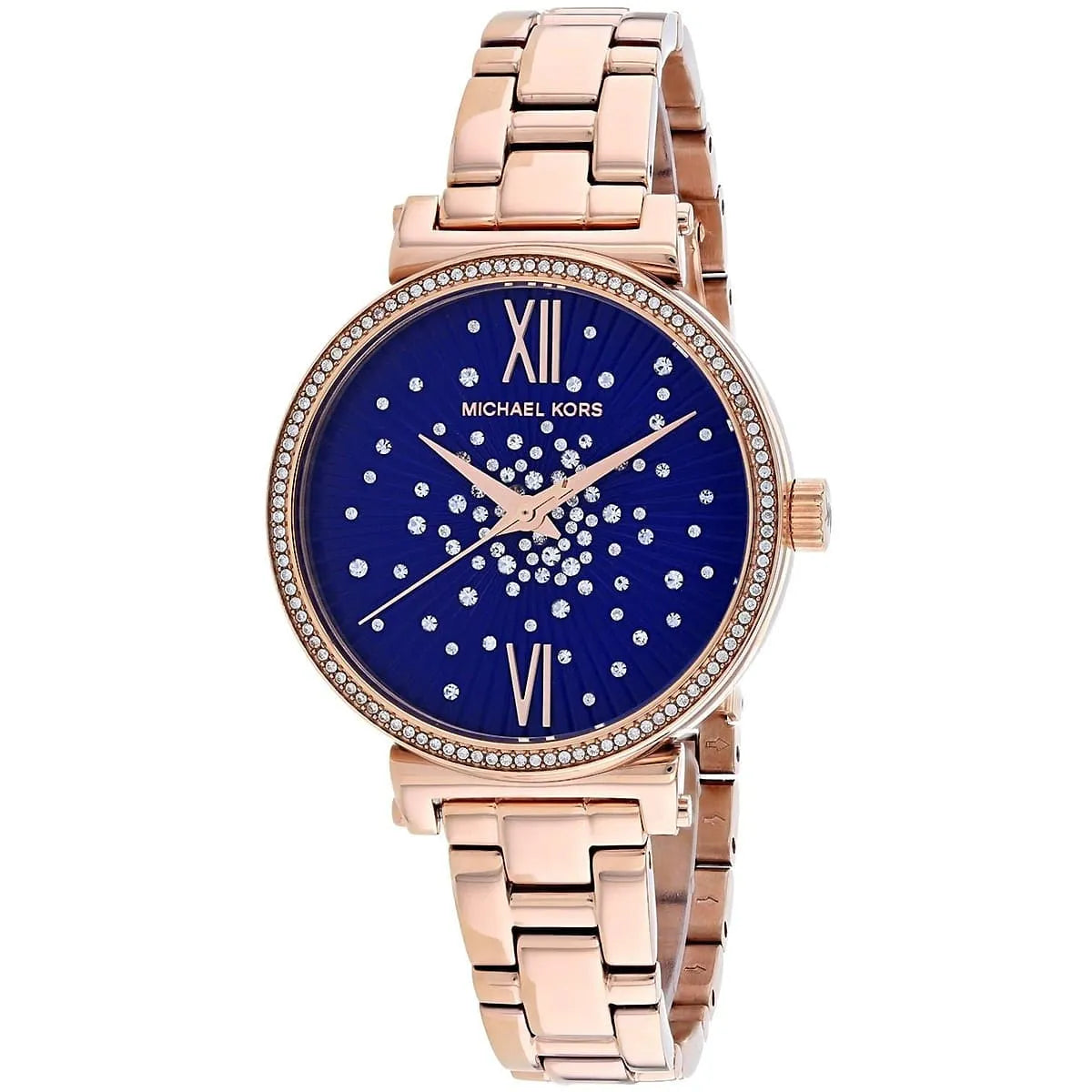  Shop Authentic Michael Kors Sofie Analog Quartz Blue Dial Rose Gold Steel Strap Watch For Women - MK3971 - Luxxuri