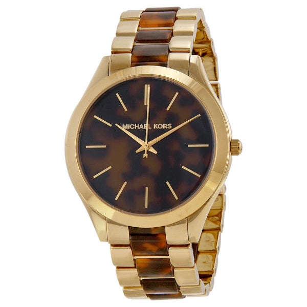  Shop Authentic Michael Kors Slim Runway Tortoise Shell Dial Two Tone Steel Strap Watch for Women - MK4284 - Luxxuri