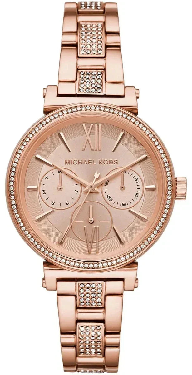  Shop Authentic Michael Kors Sofie Quartz Rose Gold Dial Rose Gold Steel Strap Watch For Women - MK4354 - Luxxuri