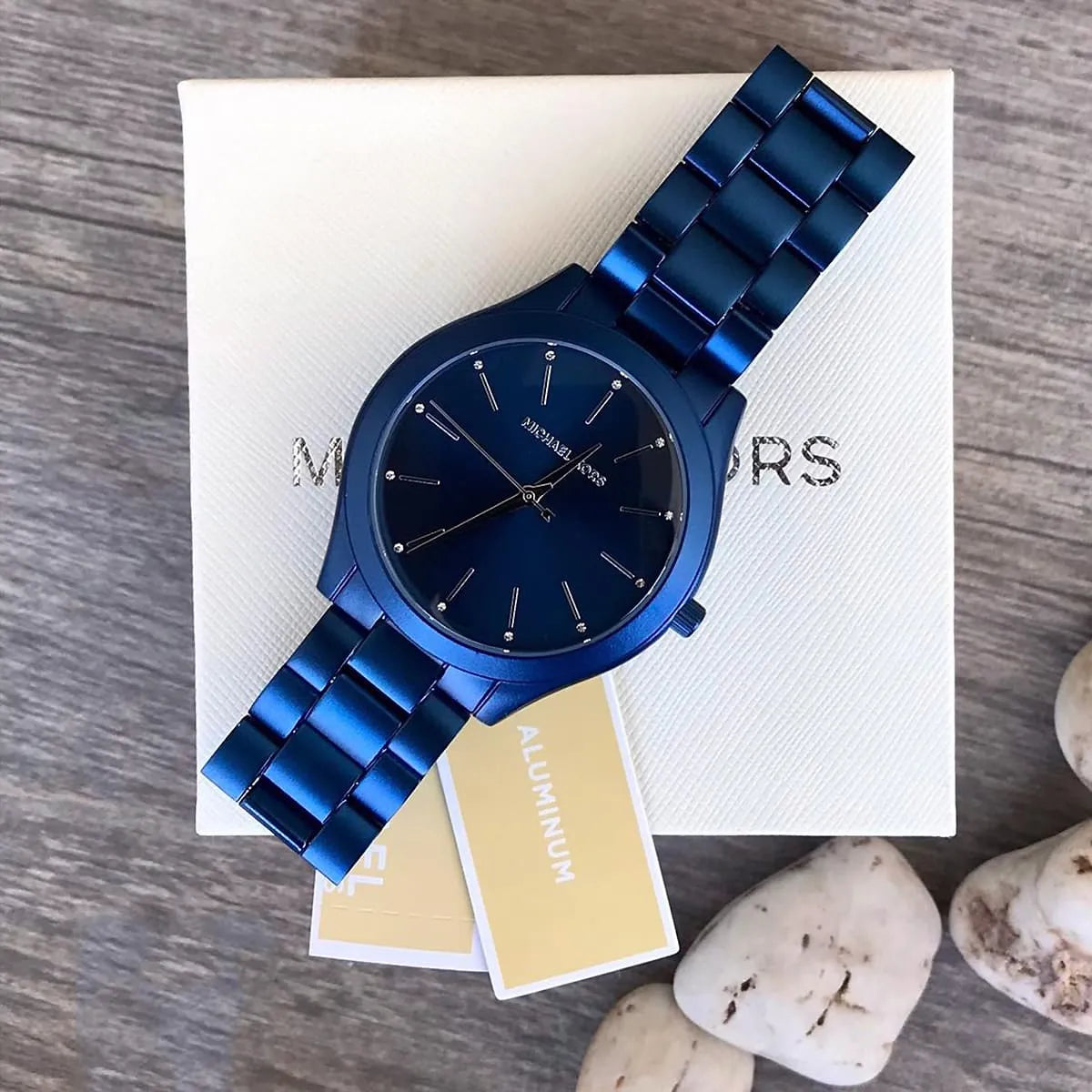  Shop Authentic Michael Kors Slim Runway Quartz Blue Dial Blue Steel Strap Watch For Women - MK4503 - Luxxuri