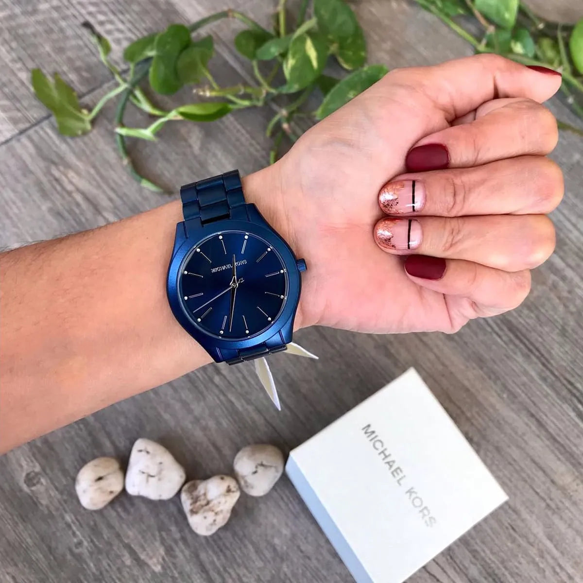  Shop Authentic Michael Kors Slim Runway Quartz Blue Dial Blue Steel Strap Watch For Women - MK4503 - Luxxuri