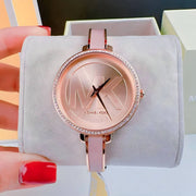  Shop Authentic Michael Kors Jaryn Analog Rose Gold Dial Pink Steel Strap Watch For Women - MK4545 - Luxxuri