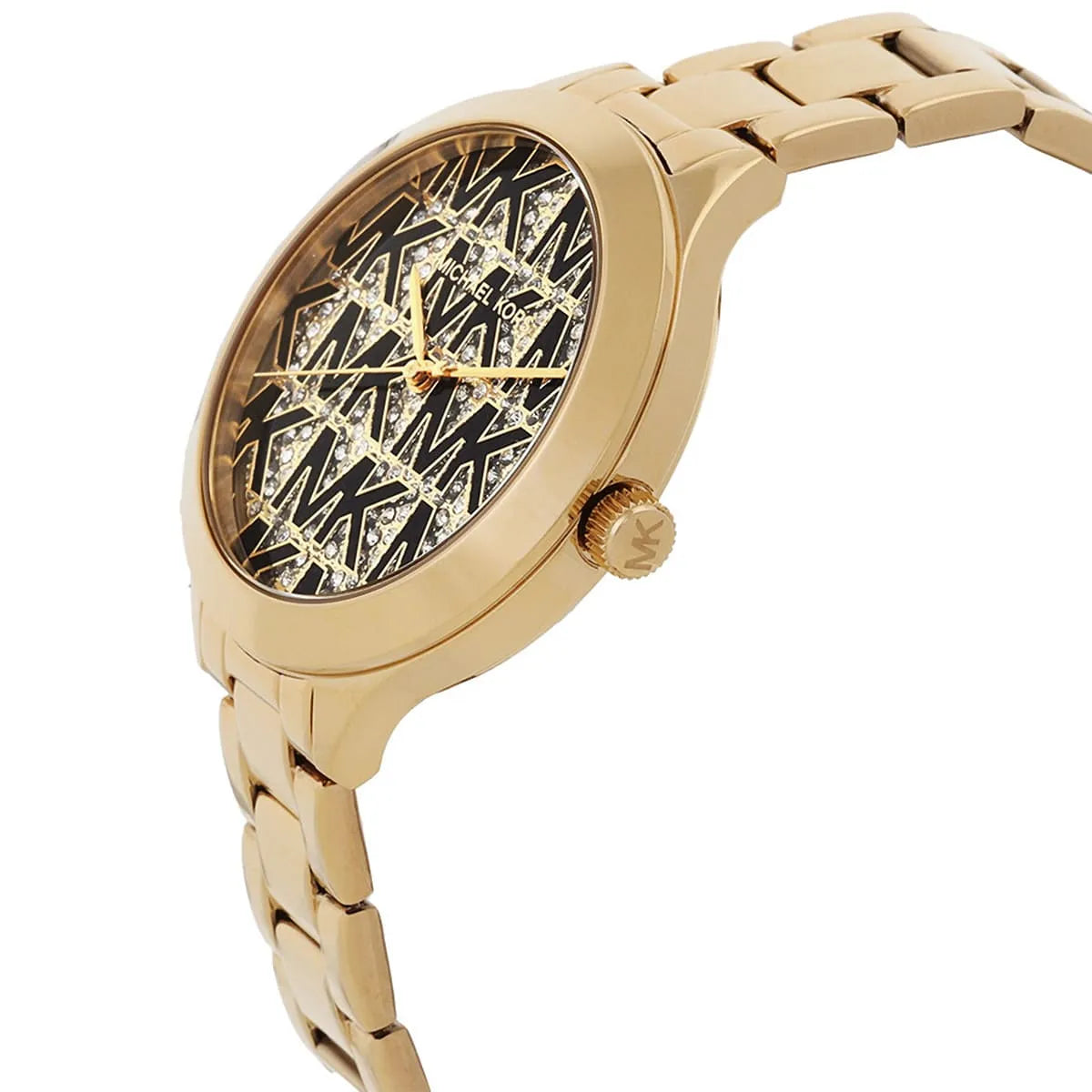  Shop Authentic Michael Kors Slim Runway Crystals Gold Dial Gold Steel Strap Watch for Women - MK4659 - Luxxuri