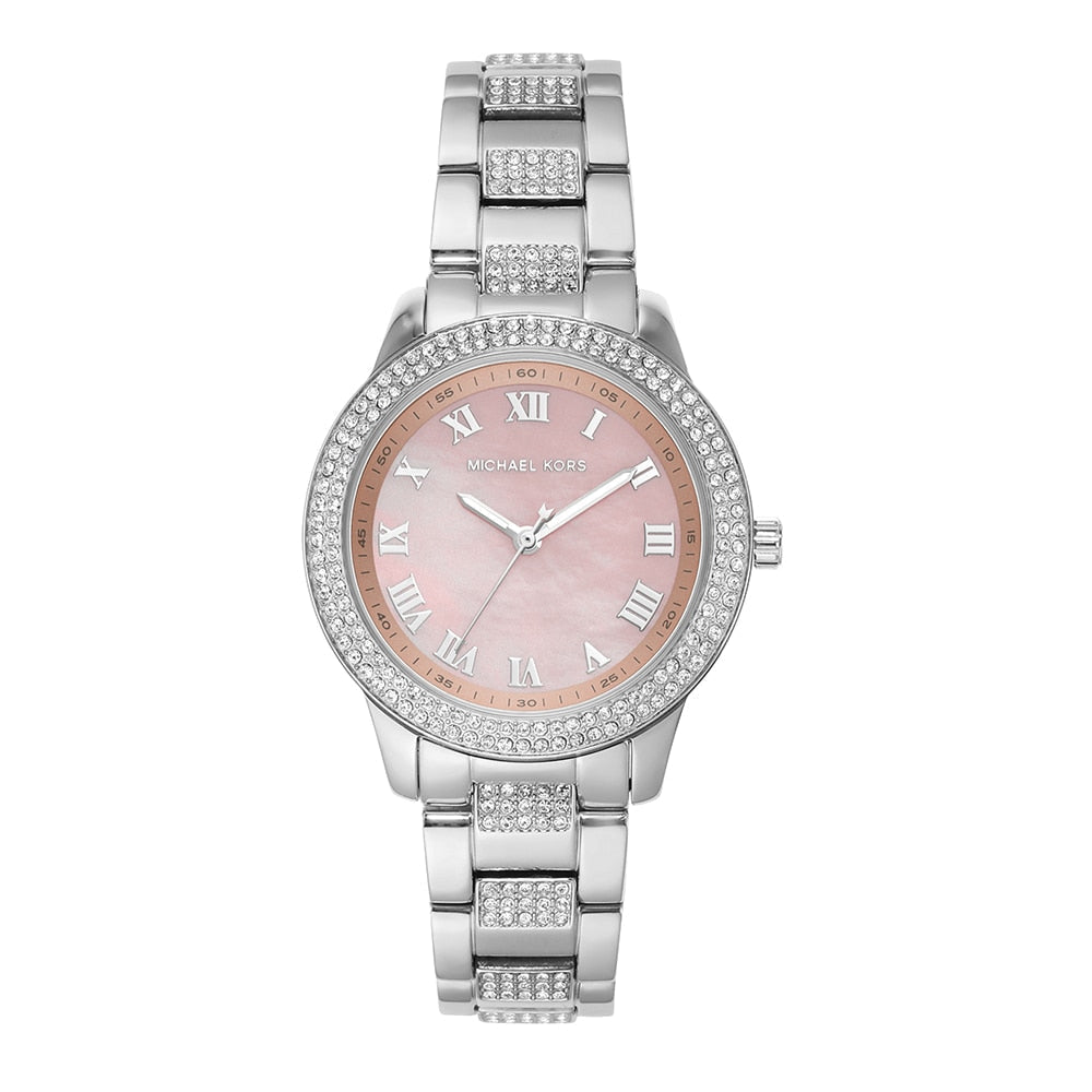  Shop Authentic Michael Kors Tibby Multifunction Crystals Pink Dial Silver Steel Strap Watch for Women - MK4686 - Luxxuri