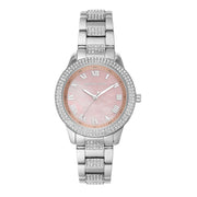 Shop Authentic Michael Kors Tibby Multifunction Crystals Pink Dial Silver Steel Strap Watch for Women - MK4686 - Luxxuri