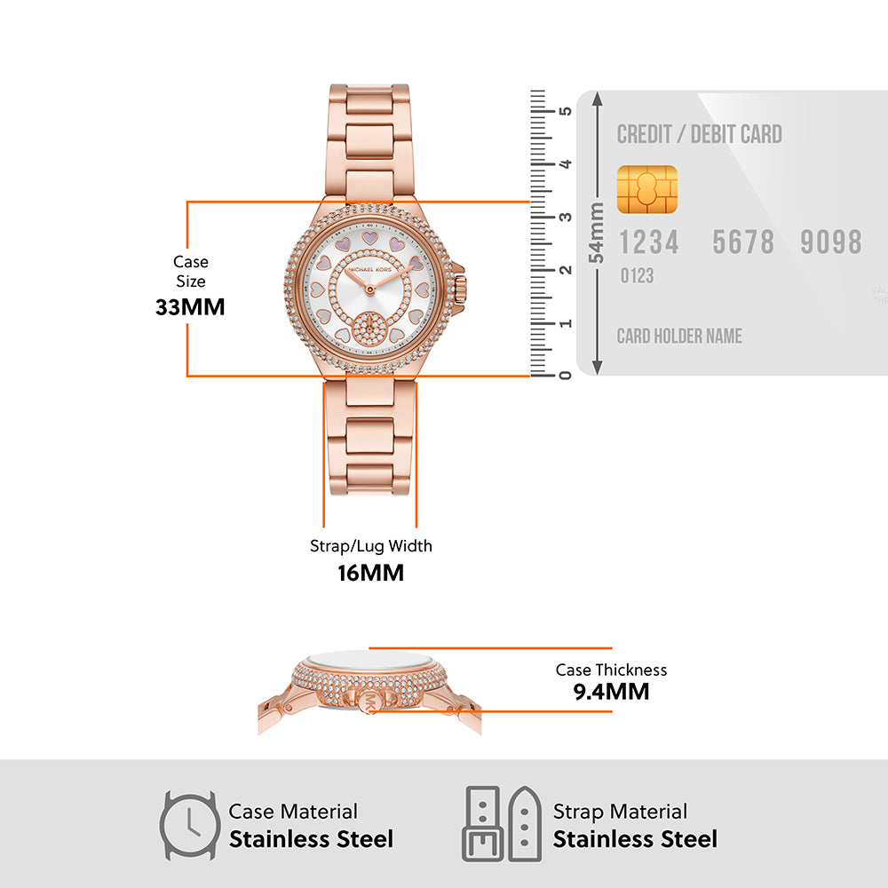  Shop Authentic Michael Kors Camille Multifunction White Dial Rose Gold Steel Strap Watch For Women  - MK4700 - Luxxuri