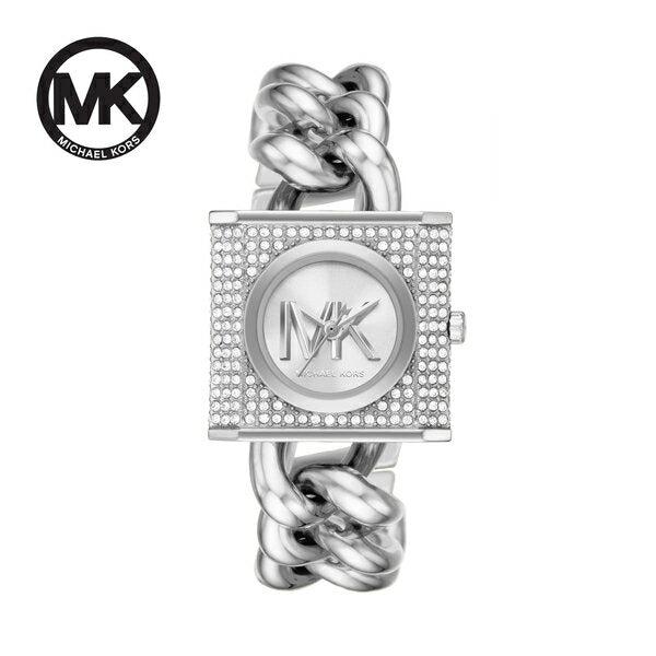  Shop Authentic Michael Kors Chain Lock Pave Silver Dial Silver Steel Strap Watch For Women - MK4718 - Luxxuri