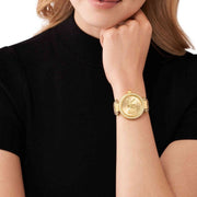  Shop Authentic Michael Kors Parker Three-Hand Gold Dial Brown Leather Strap Watch For Women - MK4725 - Luxxuri