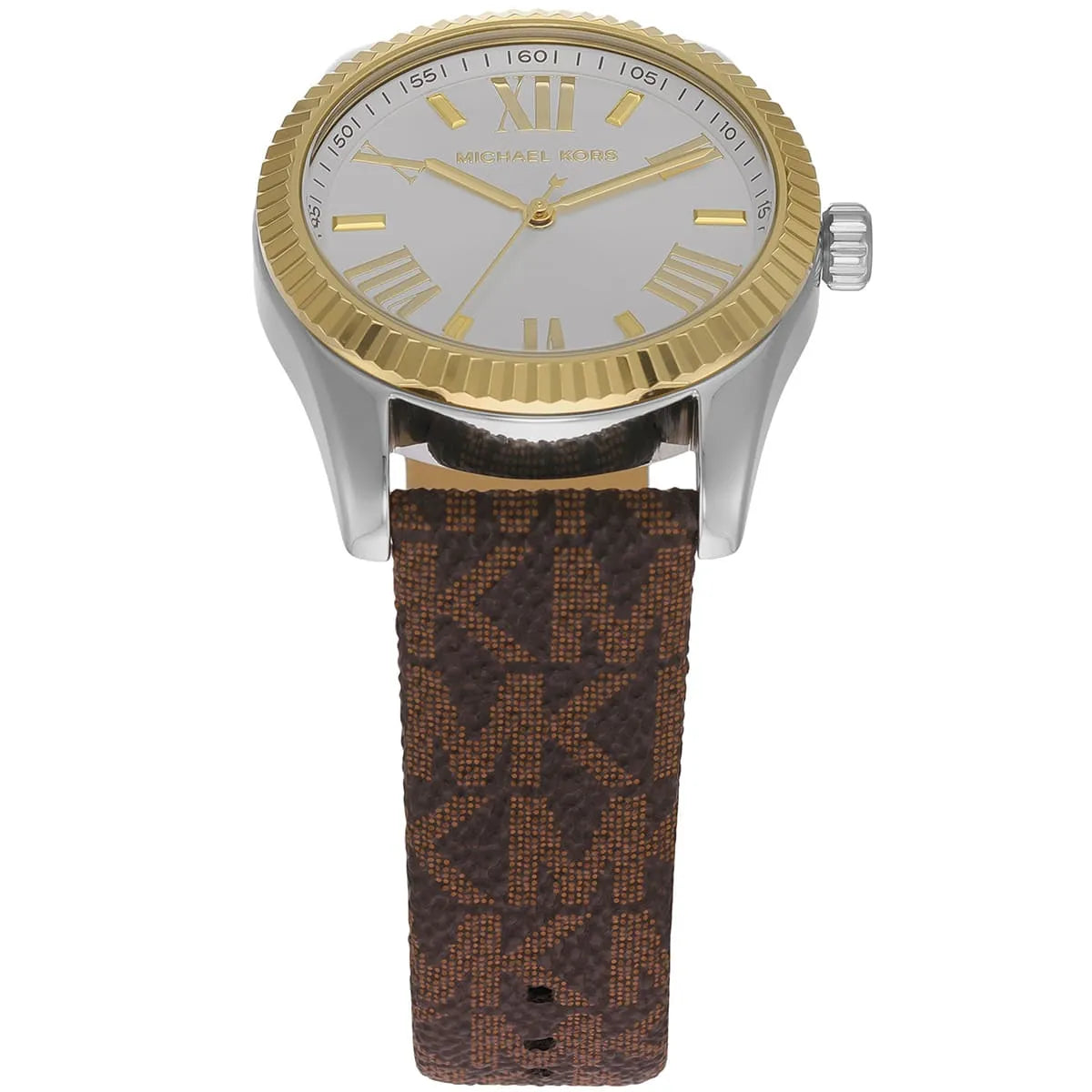  Shop Authentic Michael Kors Lexington Silver Dial Brown Leather Strap Watch For Women - MK4745 - Luxxuri