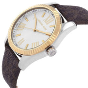  Shop Authentic Michael Kors Lexington Silver Dial Brown Leather Strap Watch For Women - MK4745 - Luxxuri