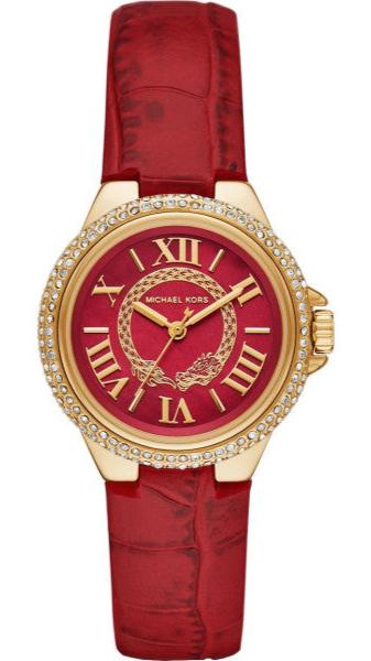  Shop Authentic Michael Kors Camille Three-Hand Red Dial Red Leather Strap Watch for Women - MK4750 - Luxxuri