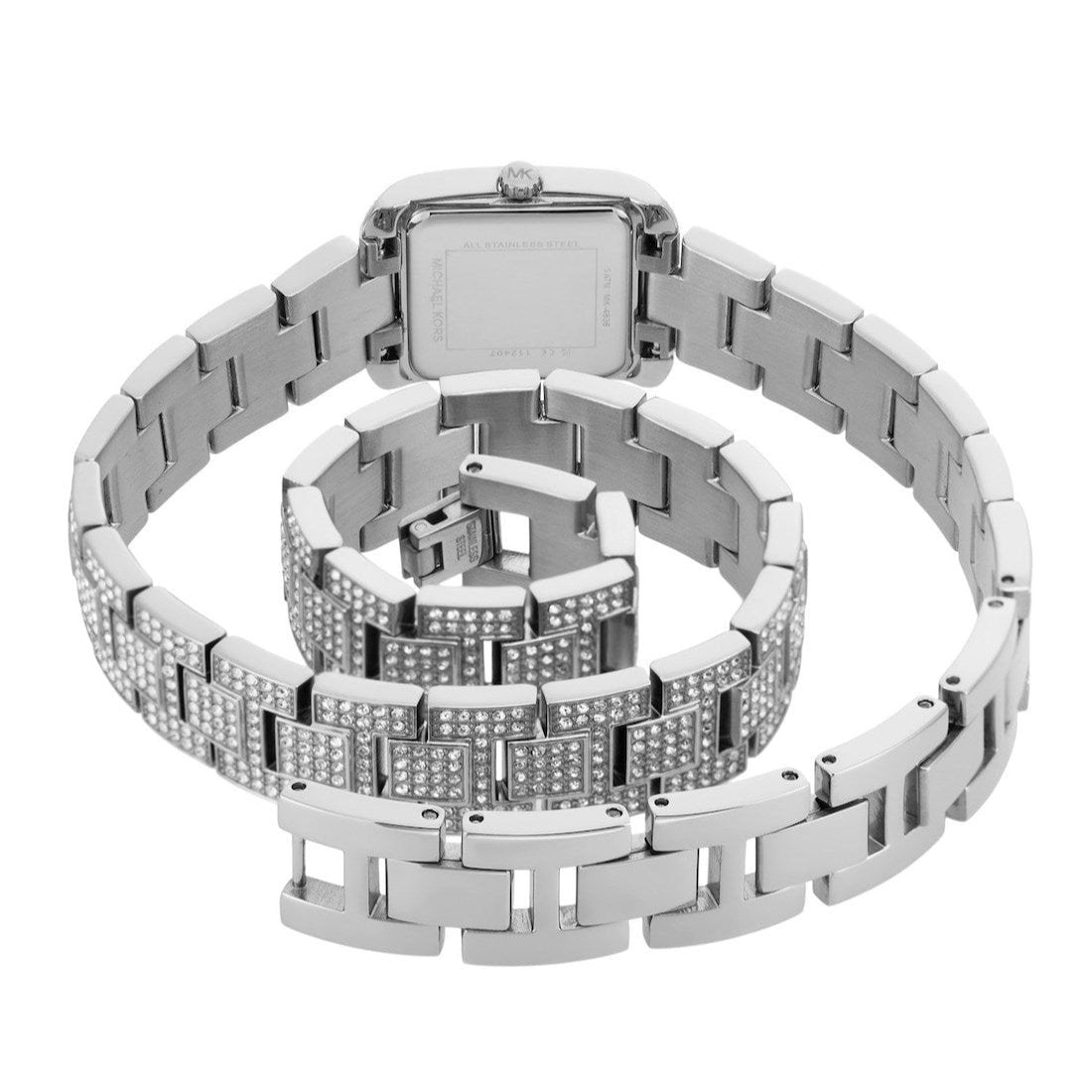  Shop Authentic Michael Kors Emery Pave Double Wrap Crystals White Dial Silver Steel Strap Watch for Women - MK4836 - Luxxuri