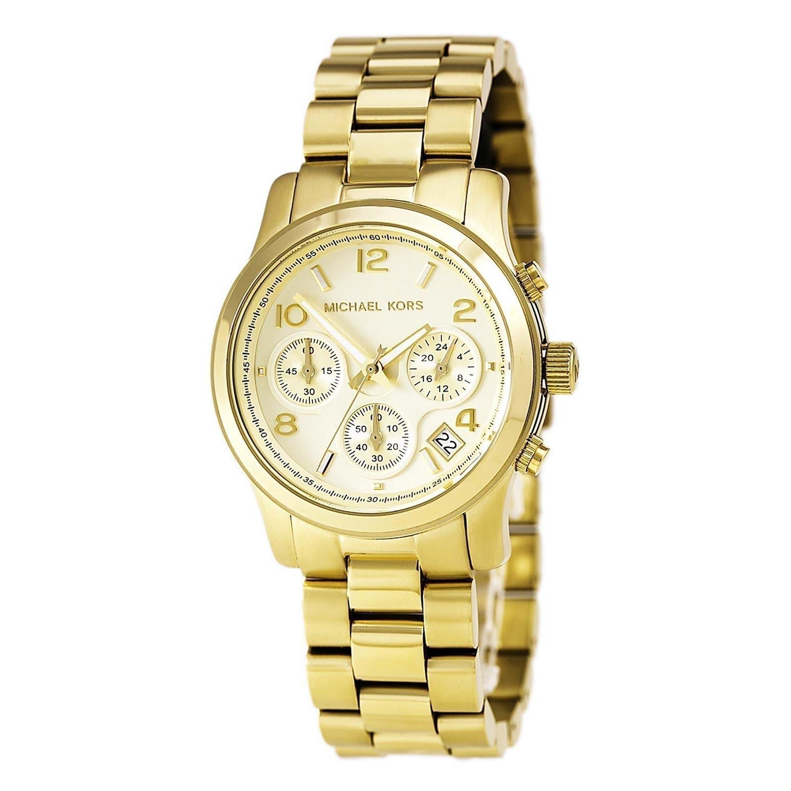  Shop Authentic Michael Kors Runway Gold Dial Gold Stainless Steel Strap Watch for Women - MK5055 - Luxxuri