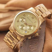  Shop Authentic Michael Kors Runway Gold Dial Gold Stainless Steel Strap Watch for Women - MK5055 - Luxxuri