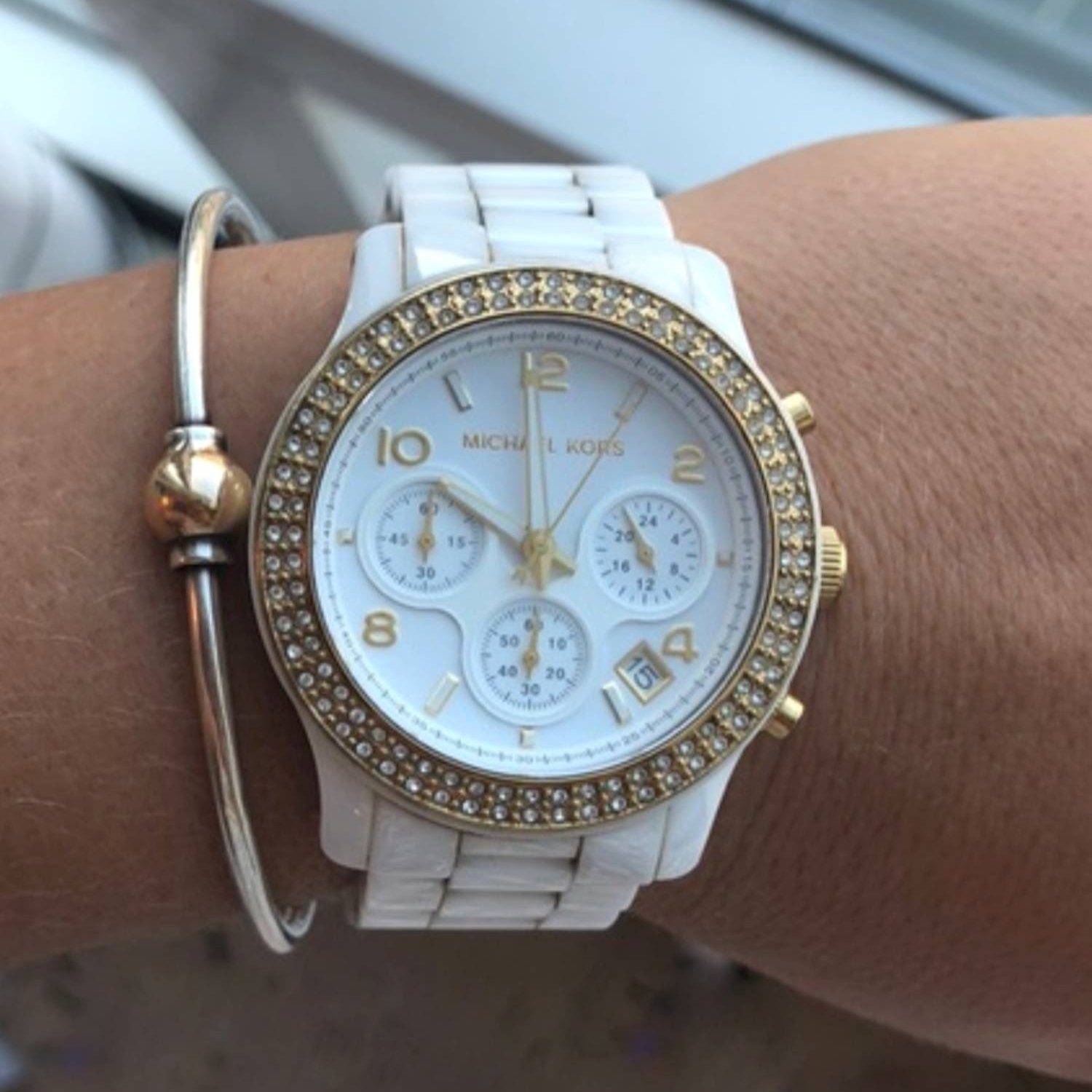  Shop Authentic Michael Kors Runway White Dial White Steel Strap Watch for Women - MK5237 - Luxxuri