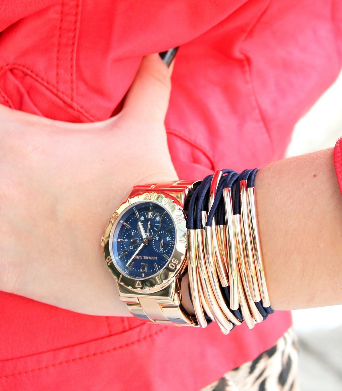  Shop Authentic Michael Kors Bel Aire Blue Dial Rose Gold Steel Strap Watch for Women - MK5410 - Luxxuri