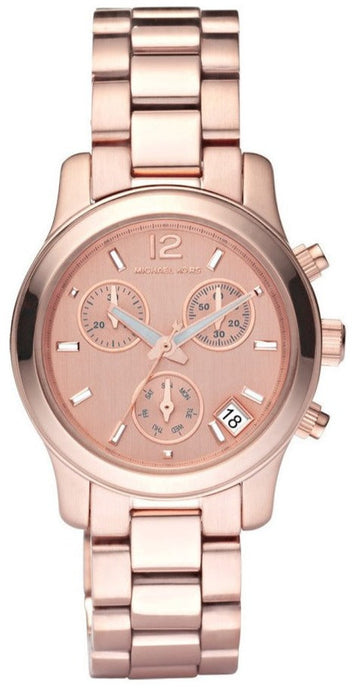  Shop Authentic Michael Kors Runway Chronograph Rose Gold Dial Rose Gold Steel Strap Watch for Women - MK5430 - Luxxuri