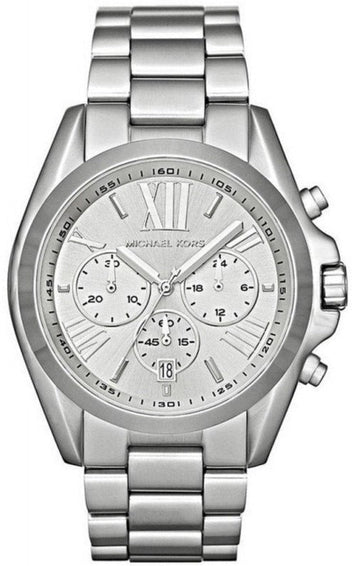  Shop Authentic Michael Kors Bradshaw Silver Dial Silver Steel Strap Watch for Men - MK5535 - Luxxuri
