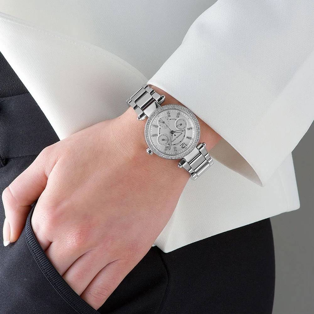  Shop Authentic Michael Kors Parker Silver Dial Silver Steel Strap Watch for Women - MK5615 - Luxxuri