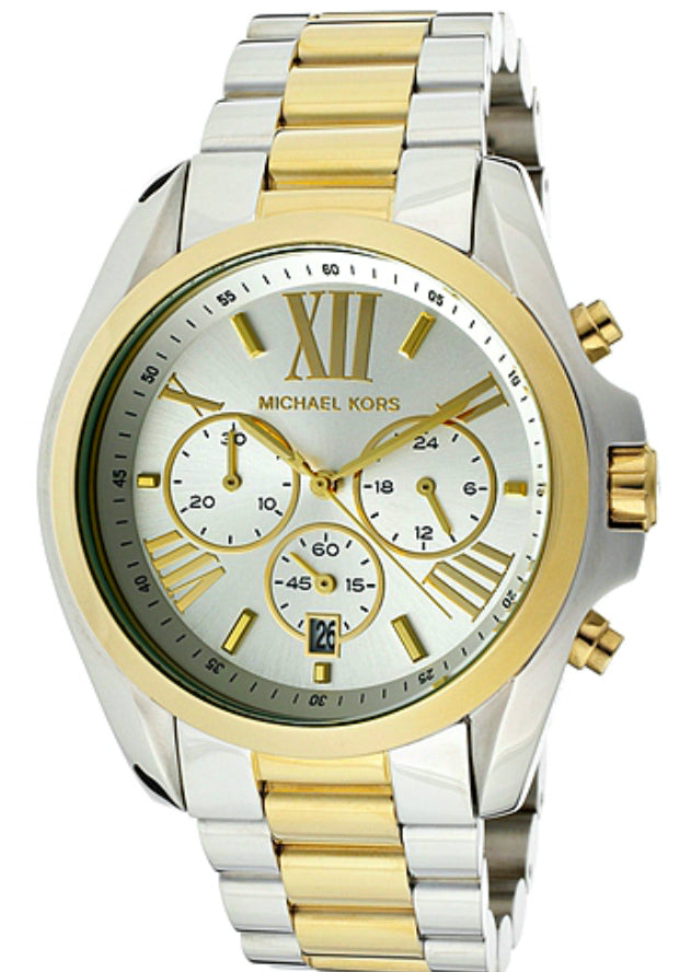  Shop Authentic Michael Kors Bradshaw Silver Dial Two Tone Steel Strap Watch for Women - MK5627 - Luxxuri