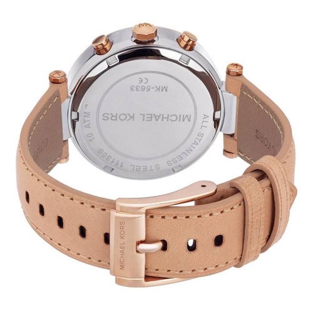  Shop Authentic Michael Kors Parker Chronograph White Dial Tan Leather Strap Watch for Women - MK5633 - Luxxuri