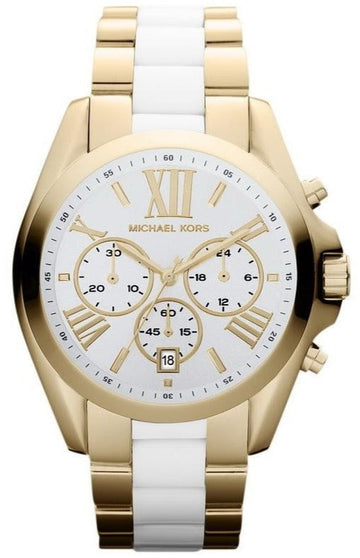  Shop Authentic Michael Kors Bradshaw Chronograph White Dial Two Tone Steel Strap Watch For Women - MK5743 - Luxxuri