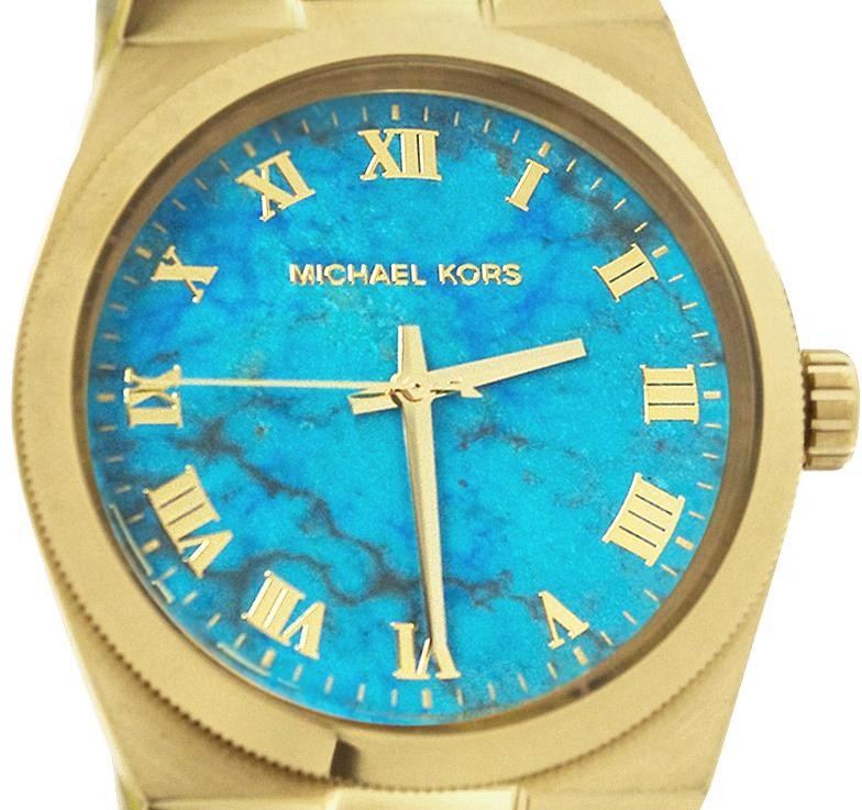  Shop Authentic Michael Kors Channing Turquoise Dial Gold Steel Strap Watch For Women - MK5894 - Luxxuri