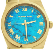  Shop Authentic Michael Kors Channing Turquoise Dial Gold Steel Strap Watch For Women - MK5894 - Luxxuri