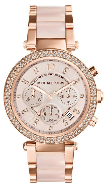  Shop Authentic Michael Kors Parker Pink Dial Two Tone Steel Strap Watch for Women - MK5896 - Luxxuri