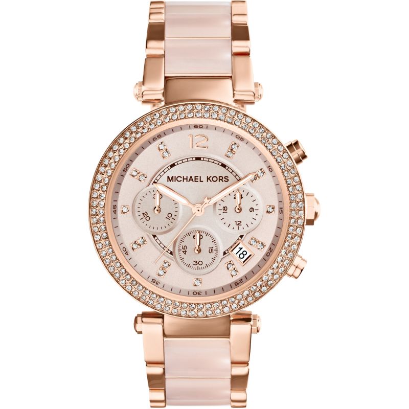  Shop Authentic Michael Kors Parker Pink Dial Two Tone Steel Strap Watch for Women - MK5896 - Luxxuri