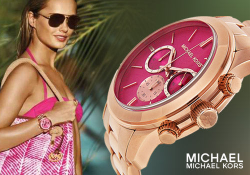  Shop Authentic Michael Kors Runway Pink Dial Rose Gold Steel Strap Watch for Women - MK5931 - Luxxuri