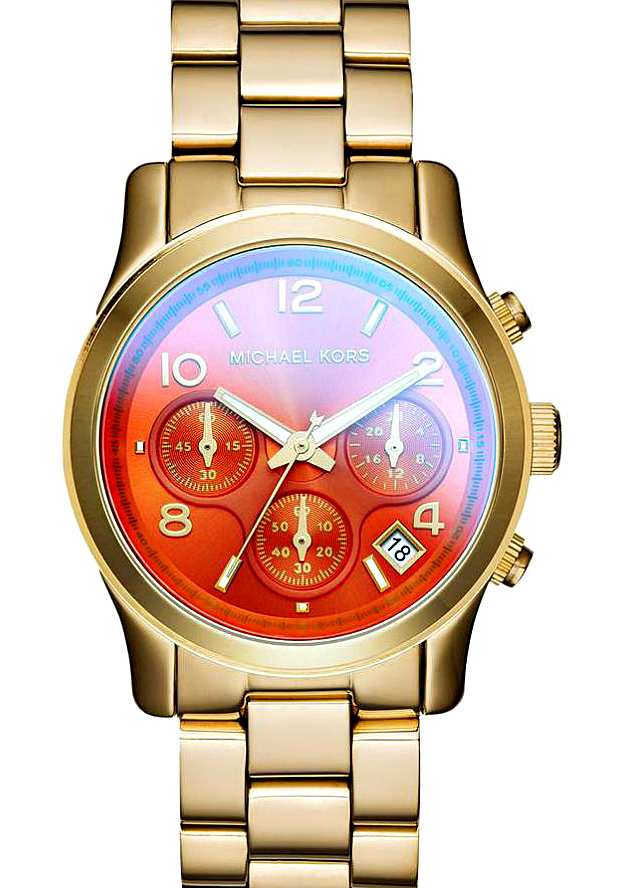  Shop Authentic Michael Kors Runway Iridescent Pink Dial Gold Steel Strap Watch for Women - MK5939 - Luxxuri