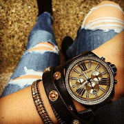  Shop Authentic Michael Kors Wren Chronograph Gold Dial Black Steel Strap Watch for Women - MK5961 - Luxxuri