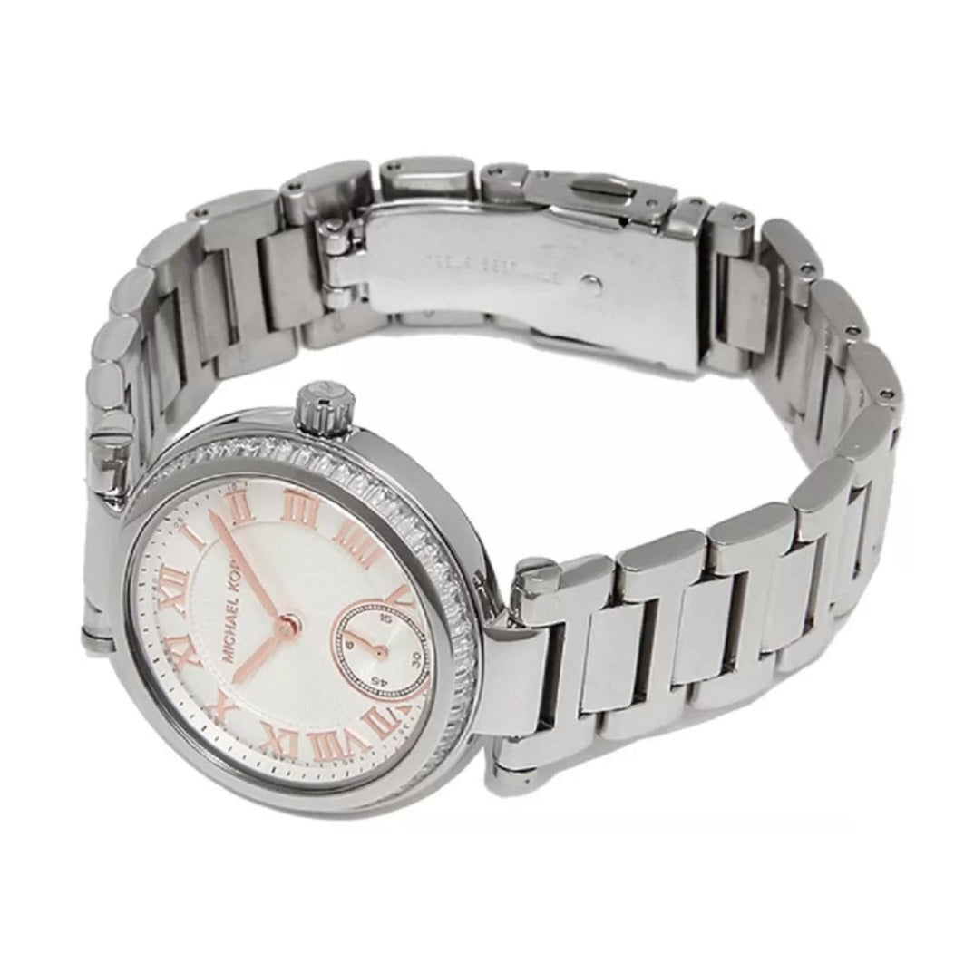 Shop Authentic Michael Kors Skylar Quartz White Dial Silver Steel Strap Watch For Women - MK5970 - Luxxuri