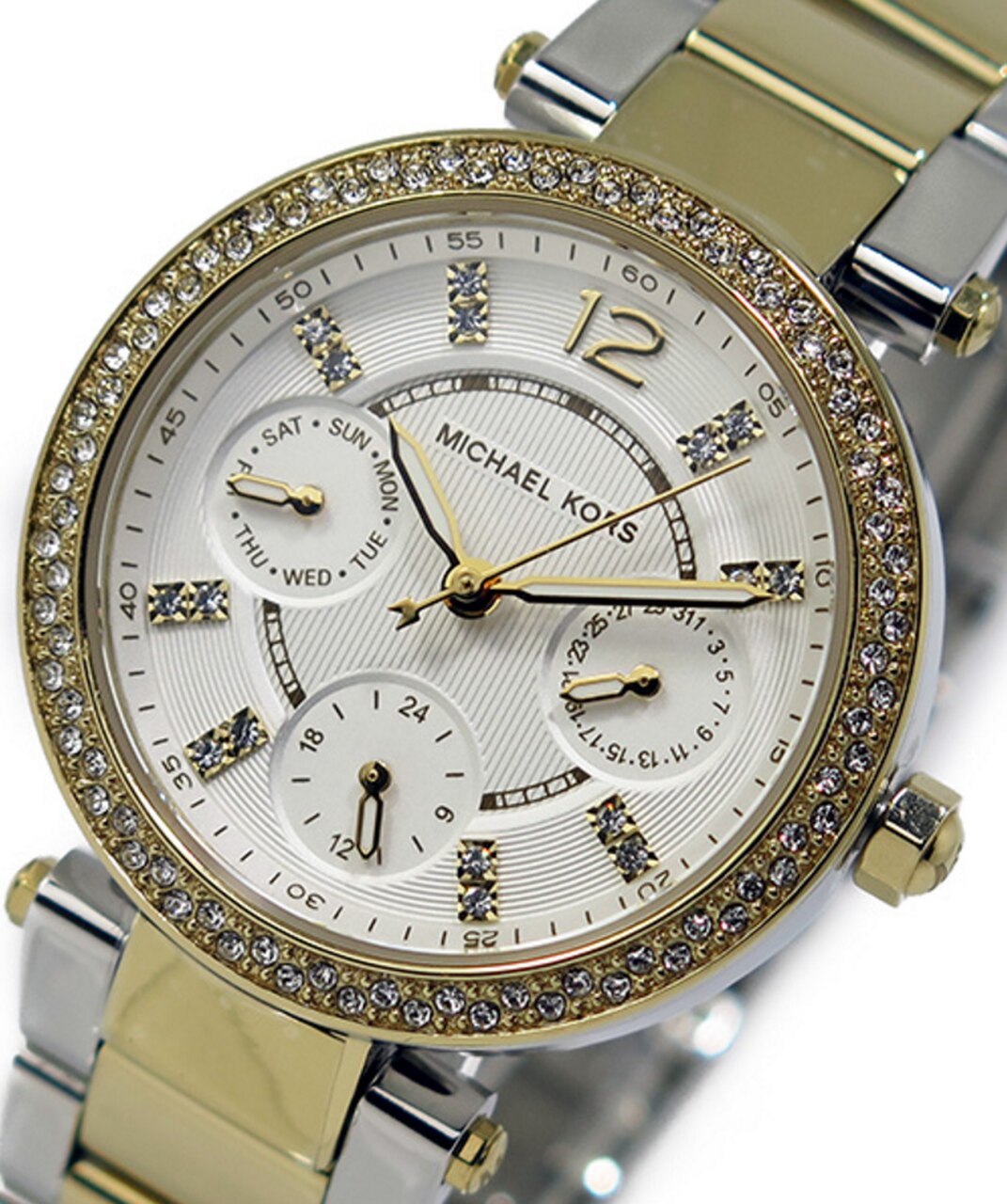  Shop Authentic Michael Kors Parker White Dial Two Tone Steel Strap Watch for Women - MK6055 - Luxxuri